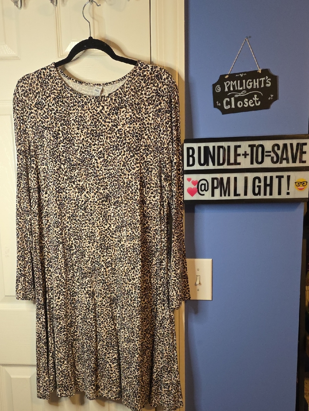 Old Navy Leopard Print Dress Large Black Brown Tan White